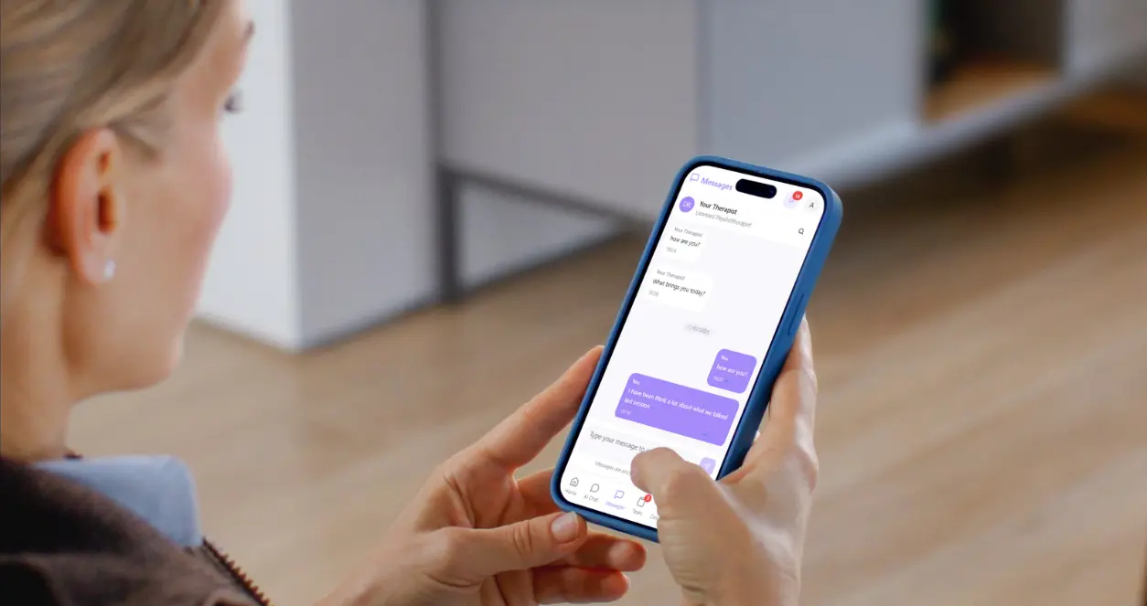 Secure Messaging with Therapists mockup